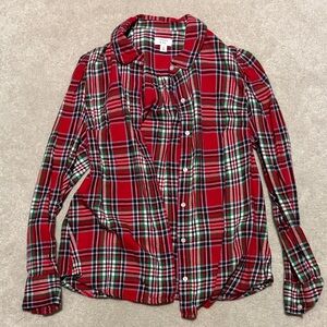 crown & ivy Red Plaid Button-Down Shirt
